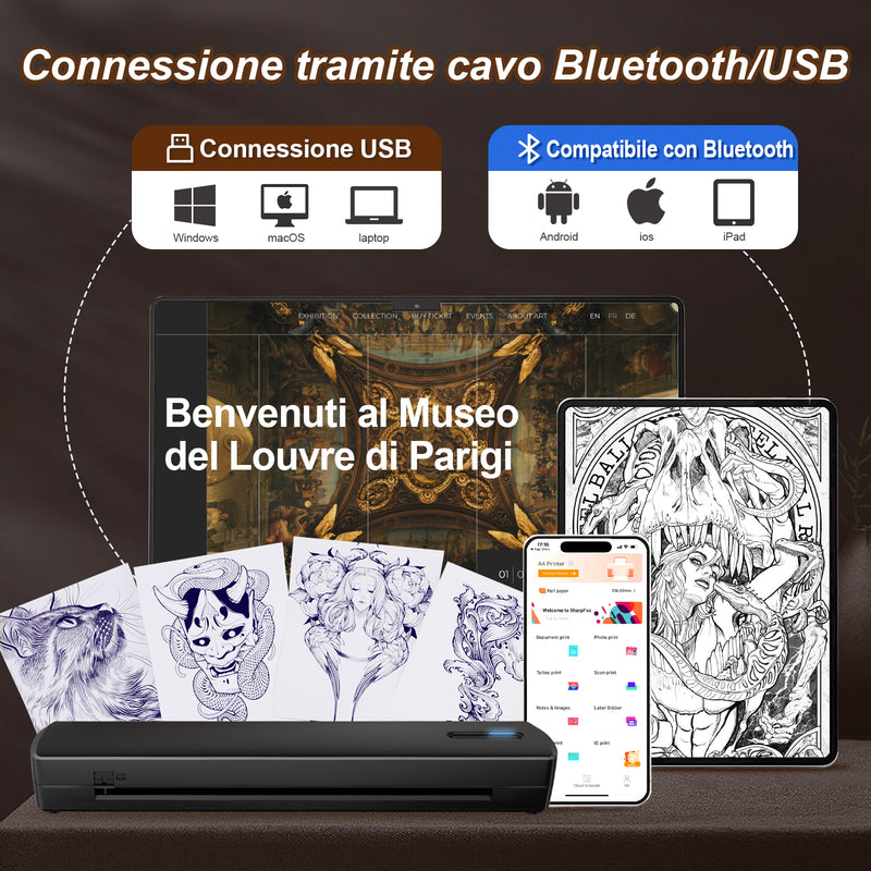 True Image TC80 stampante termica portatile Letter/A4/Tattoo