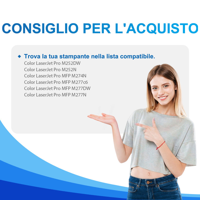 Toner HP 201X CF401X Ciano Compatibile