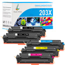 4 Toner HP 203X Nero + Colore Compatibile