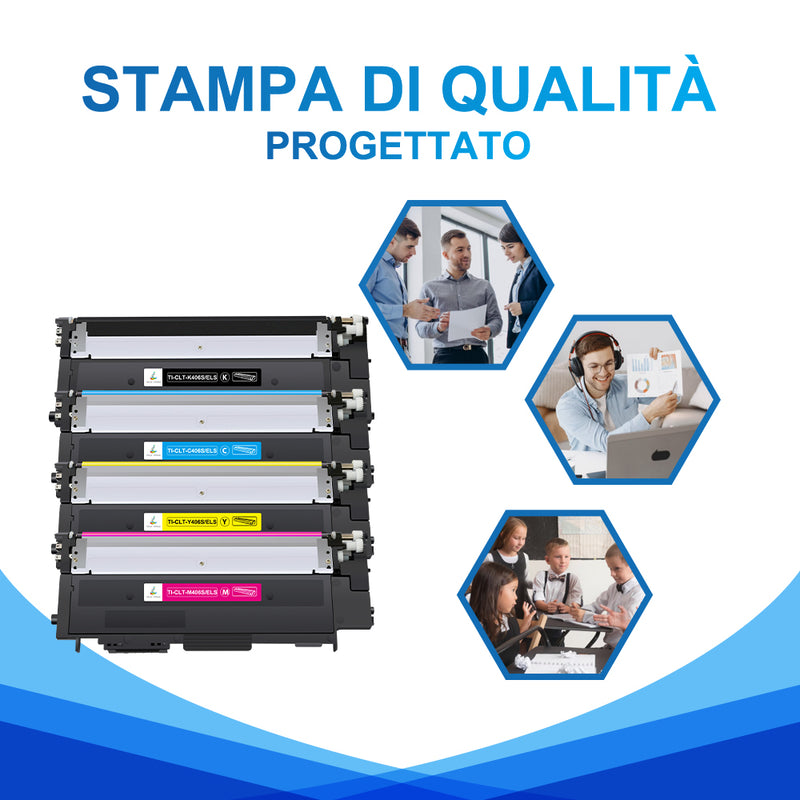 4 Toner Samsung CLT-406S/ELS Nero + Colore Compatibile