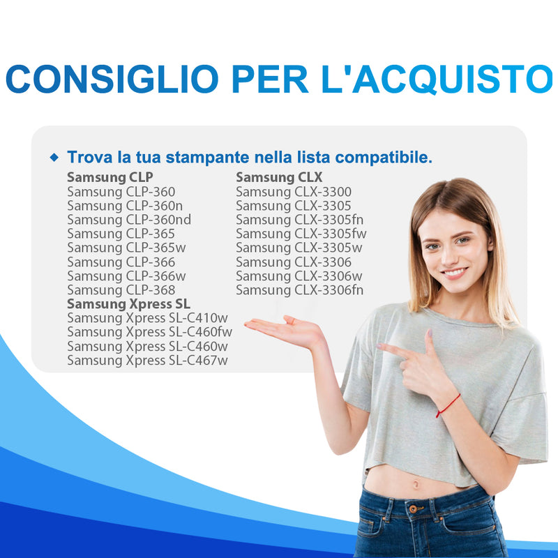 4 Toner Samsung CLT-406S/ELS Nero + Colore Compatibile