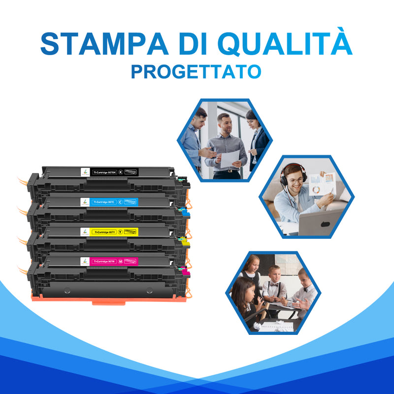 Multipack Toner Canon 067 Nero + Colore Compatibile Con Chip