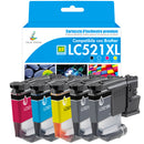 Multipack Inchiostro Cartuccia  Brother LC521XL Nero + Colore Compatibile