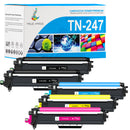 4 Toner Brother TN247 Nero + Colore Compatibile