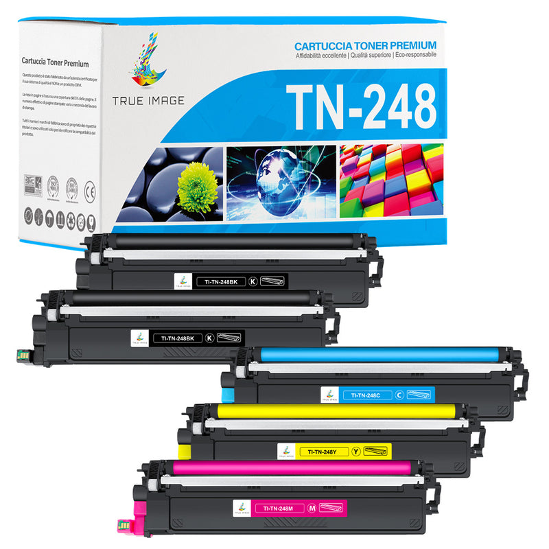 Multipack Toner Brother TN248 Nero + Colore Compatibile