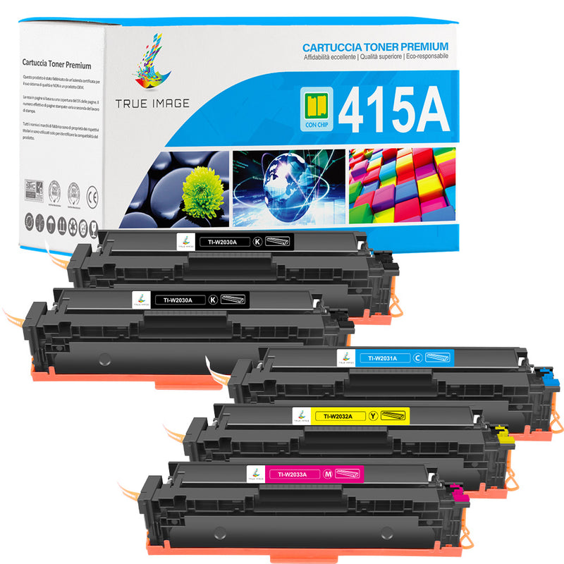 Multipack Toner HP 415A Nero + Colore Compatibile Con Chip