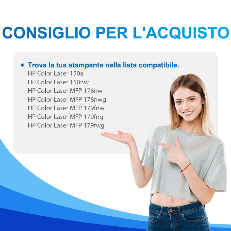 Toner HP 117A W2072A Giallo Compatibile Con Chip