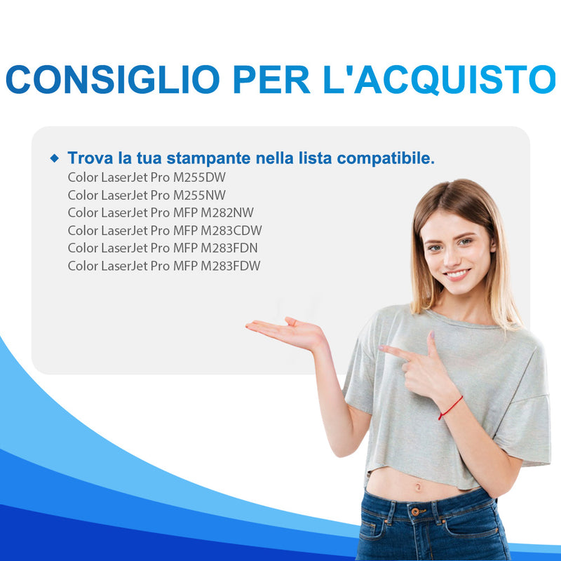 Cartucce HP 207A/X con chip per HP Color LaserJet Pro M255NW - Compatibili
